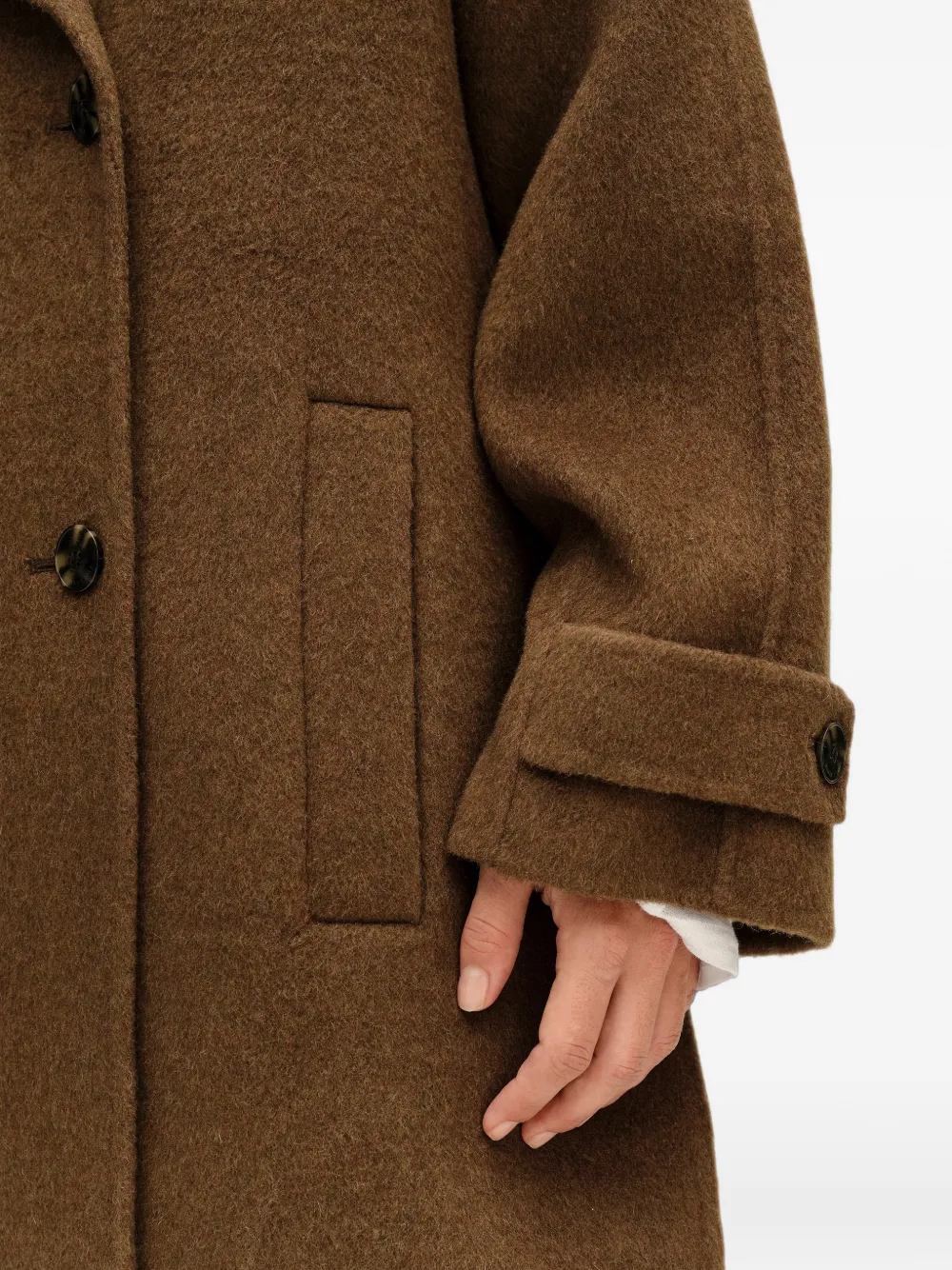 BIMBA Y LOLA reversible coat with olive green belt Groen