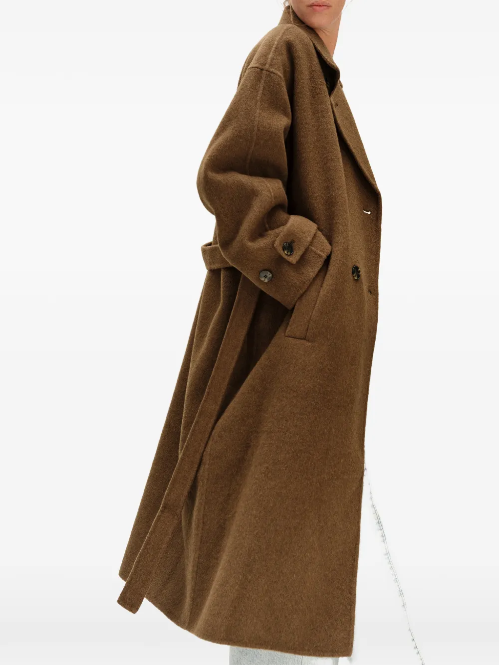 BIMBA Y LOLA reversible coat with olive green belt Groen