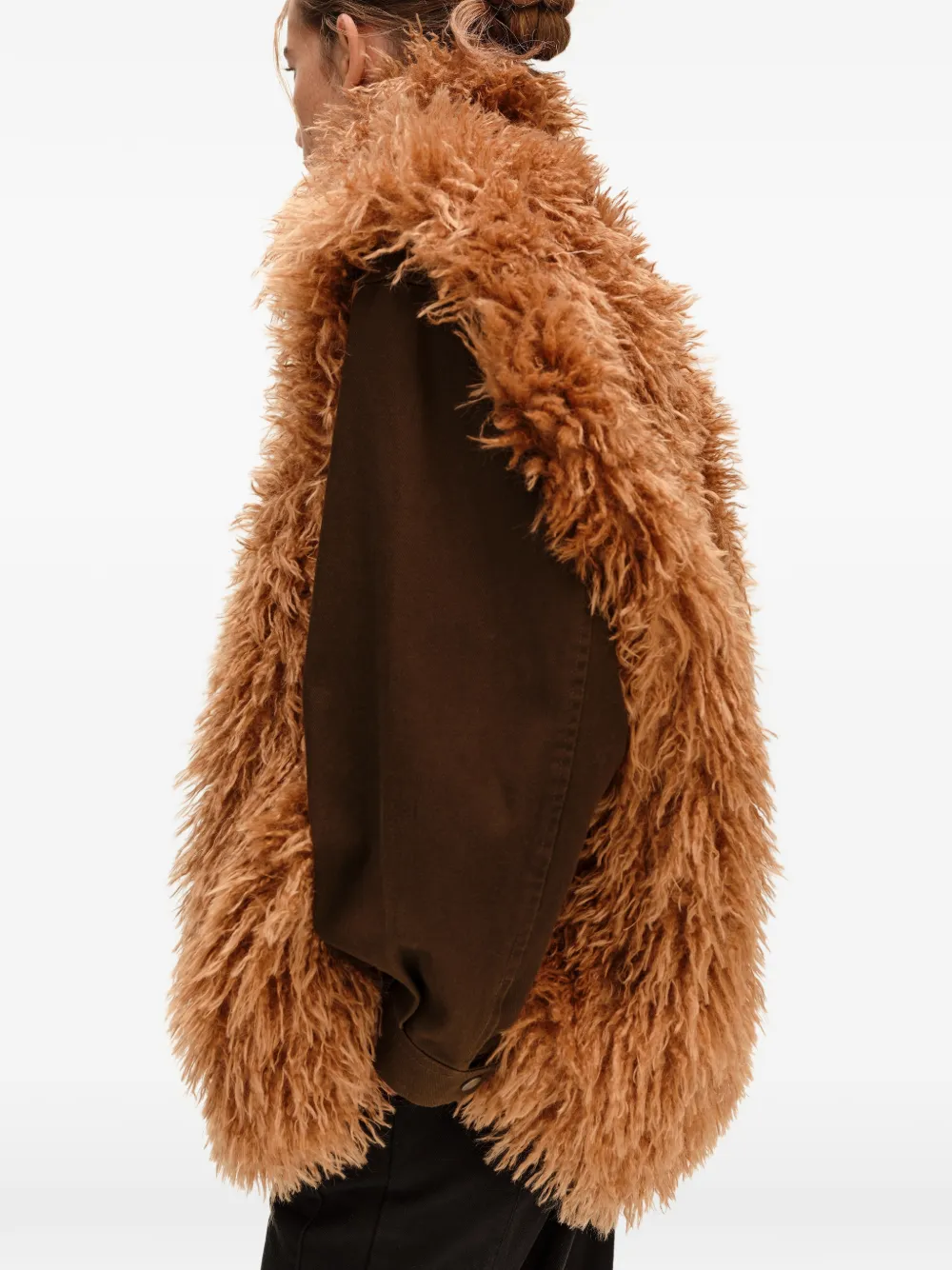BIMBA Y LOLA oversized toffee fur vest Bruin