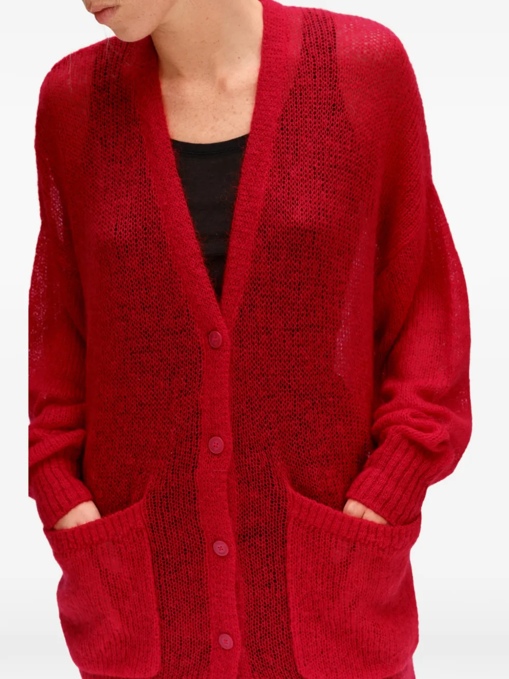 BIMBA Y LOLA long red mohair cardigan Rood