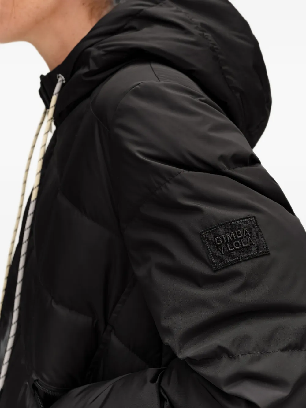 BIMBA Y LOLA black straight-cut mid-length puffer Zwart