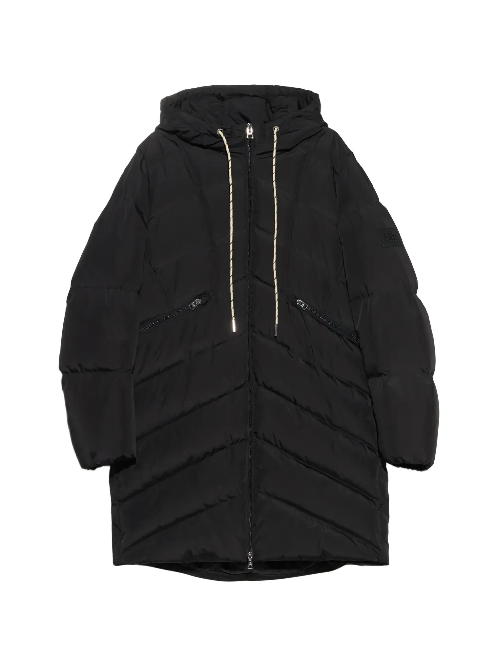 BIMBA Y LOLA black straight-cut mid-length puffer - Nero