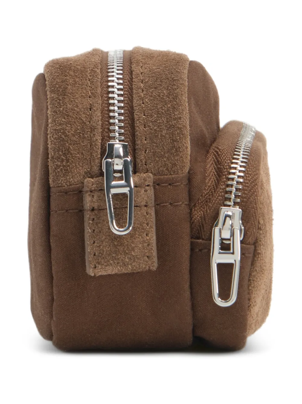 BIMBA Y LOLA dark khaki cotton and suede pocket case Bruin