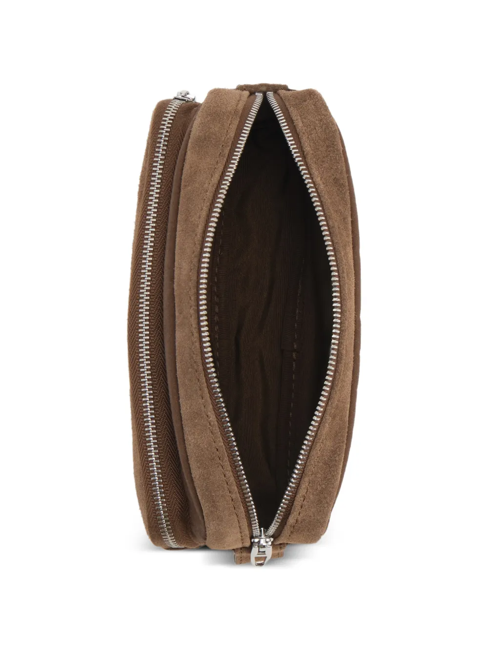 BIMBA Y LOLA dark khaki cotton and suede pocket case Bruin