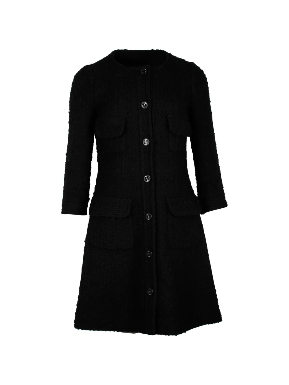 CHANEL Pre-Owned button-down quarter-sleeve coat - Schwarz