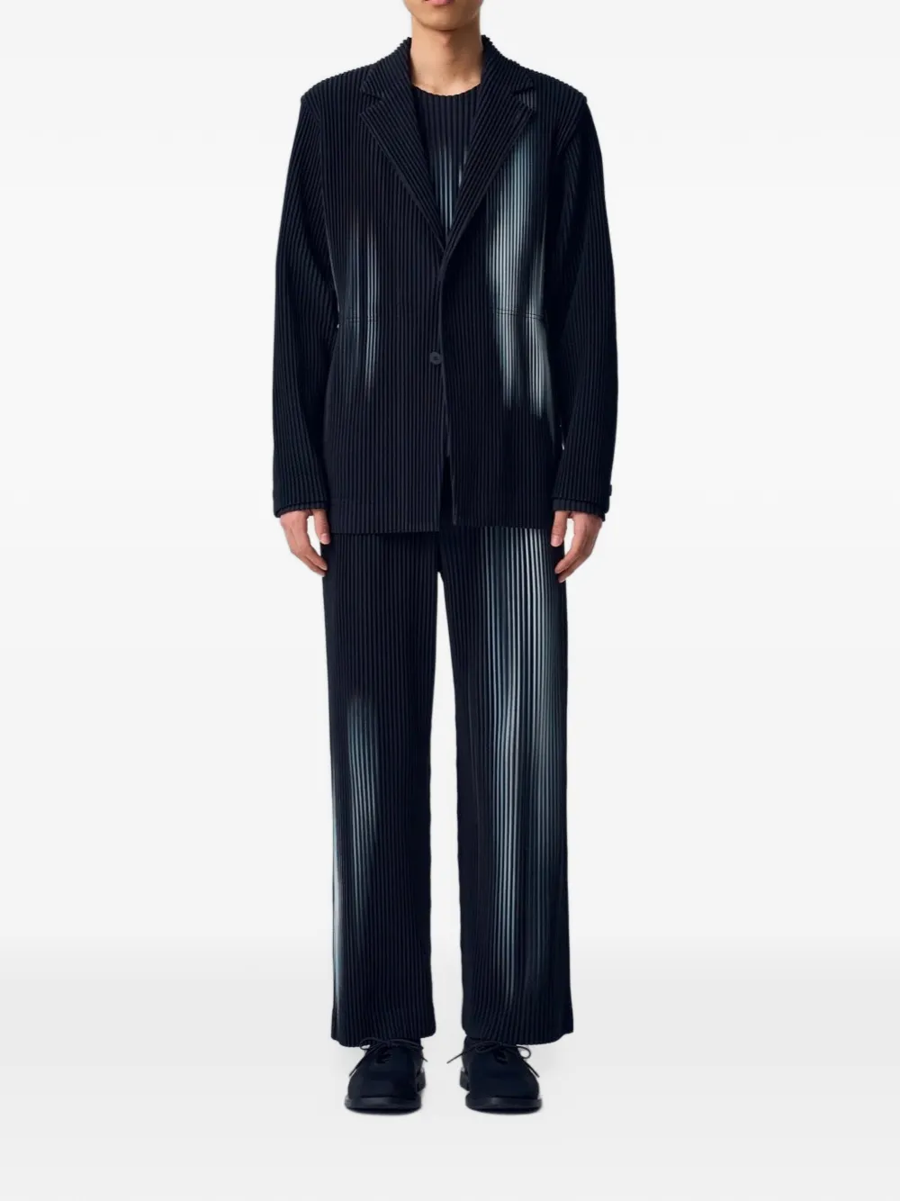 Homme Plissé Issey Miyake In The Shadow single-breasted pleated jacket Zwart