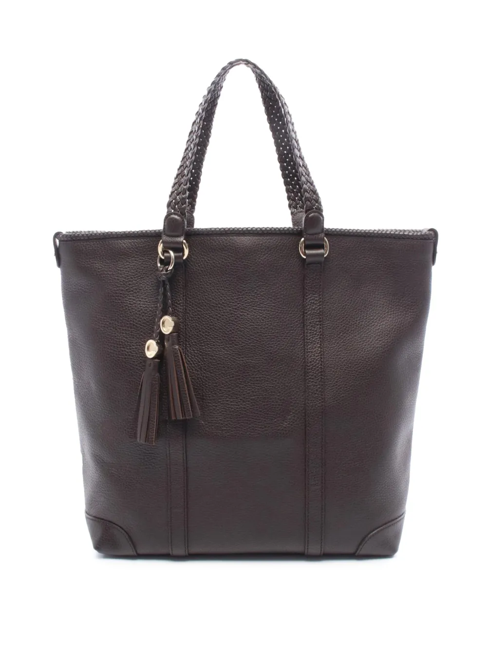 Gucci Pre-Owned 2000-2015 Leather Braided Handle tote bag - Marron