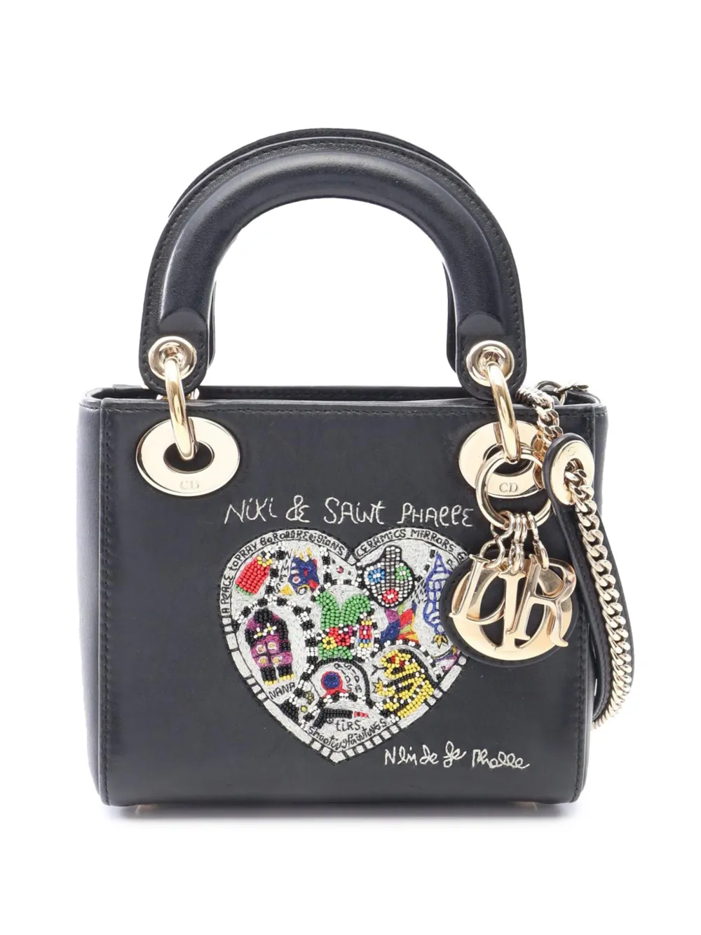 Christian Dior Pre-Owned 2000-2026 Niki De Saint Phalle Mini Calfskin Heart Lady Dior satchel - Schwarz