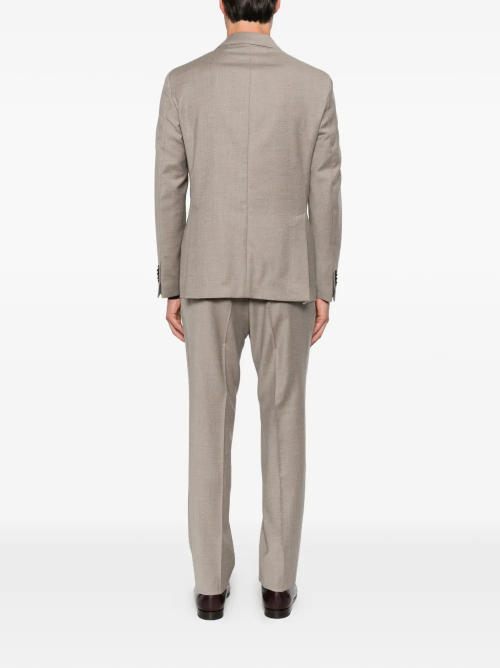 LUIGI BIANCHI MANTOVA Pak met dubbele rij knopen Beige