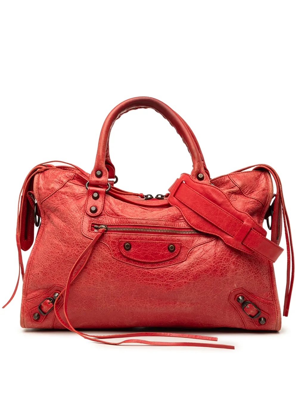 Balenciaga Pre-Owned 2013 Lambskin Motocross Classic City satchel - Rot