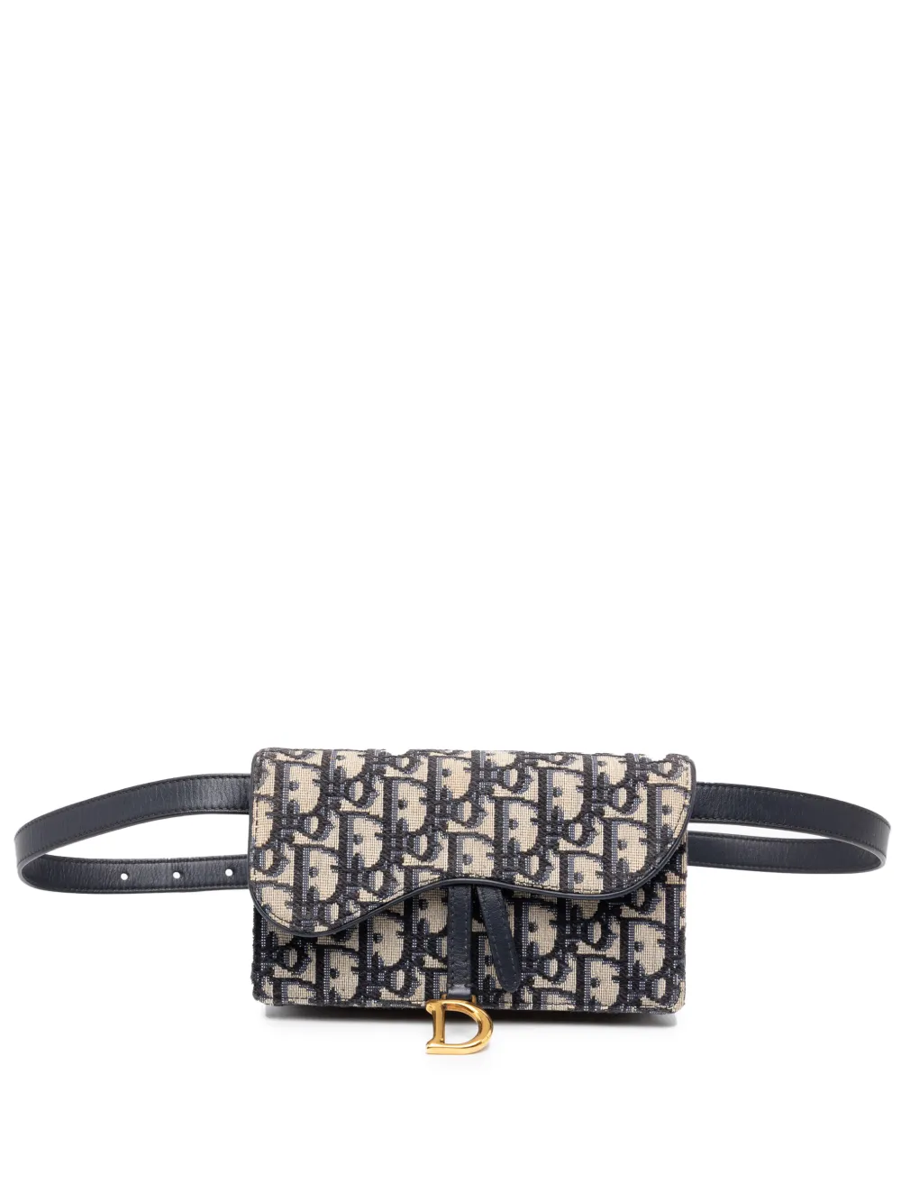 Christian Dior Pre-Owned 2019 Oblique Canvas Saddle belt bag - Blau