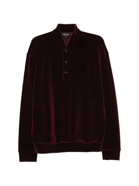 Giorgio Armani textured shawl-collar sweatshirt
