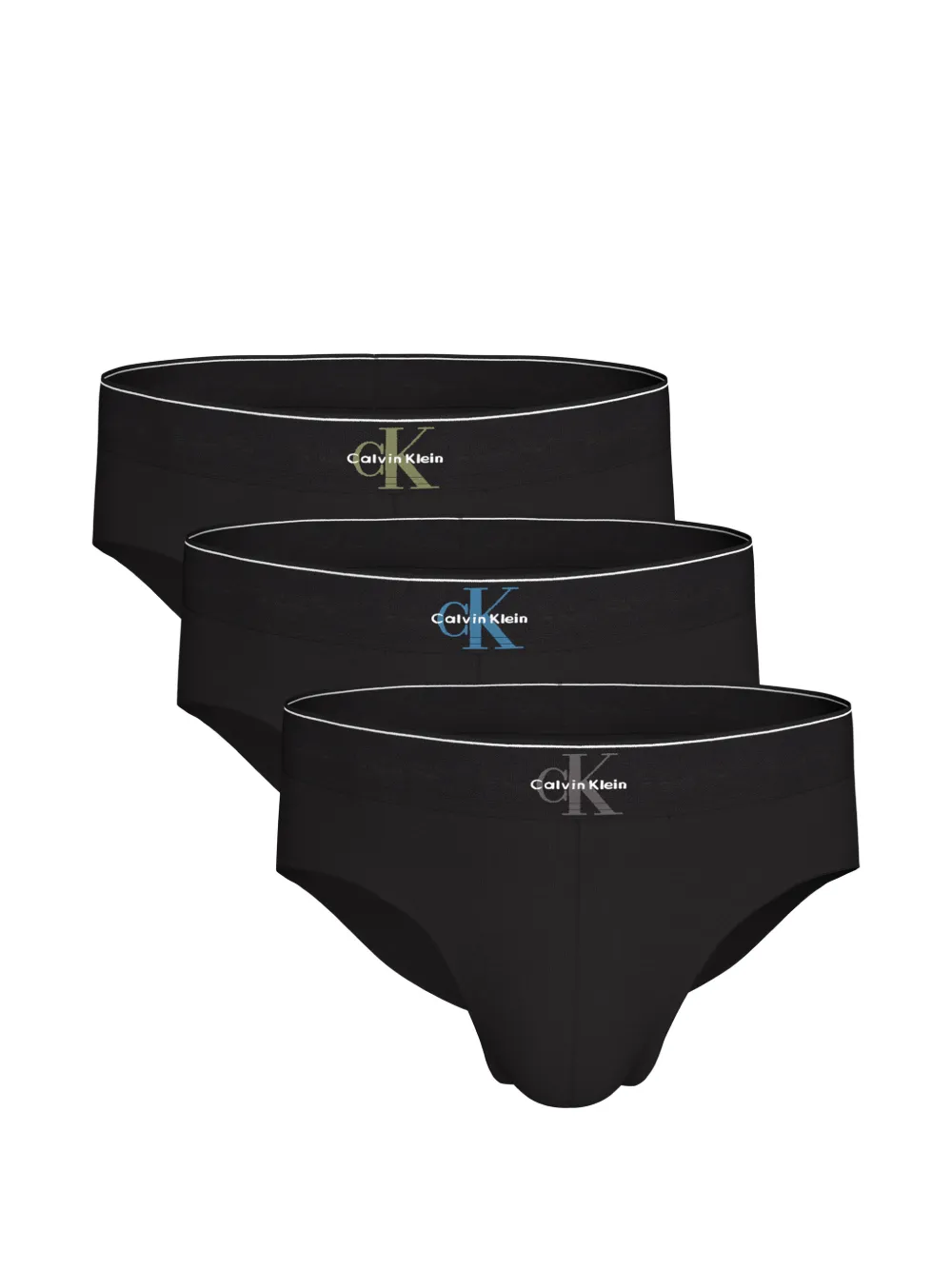 Calvin Klein logo-waistband briefs (set of three) - Schwarz