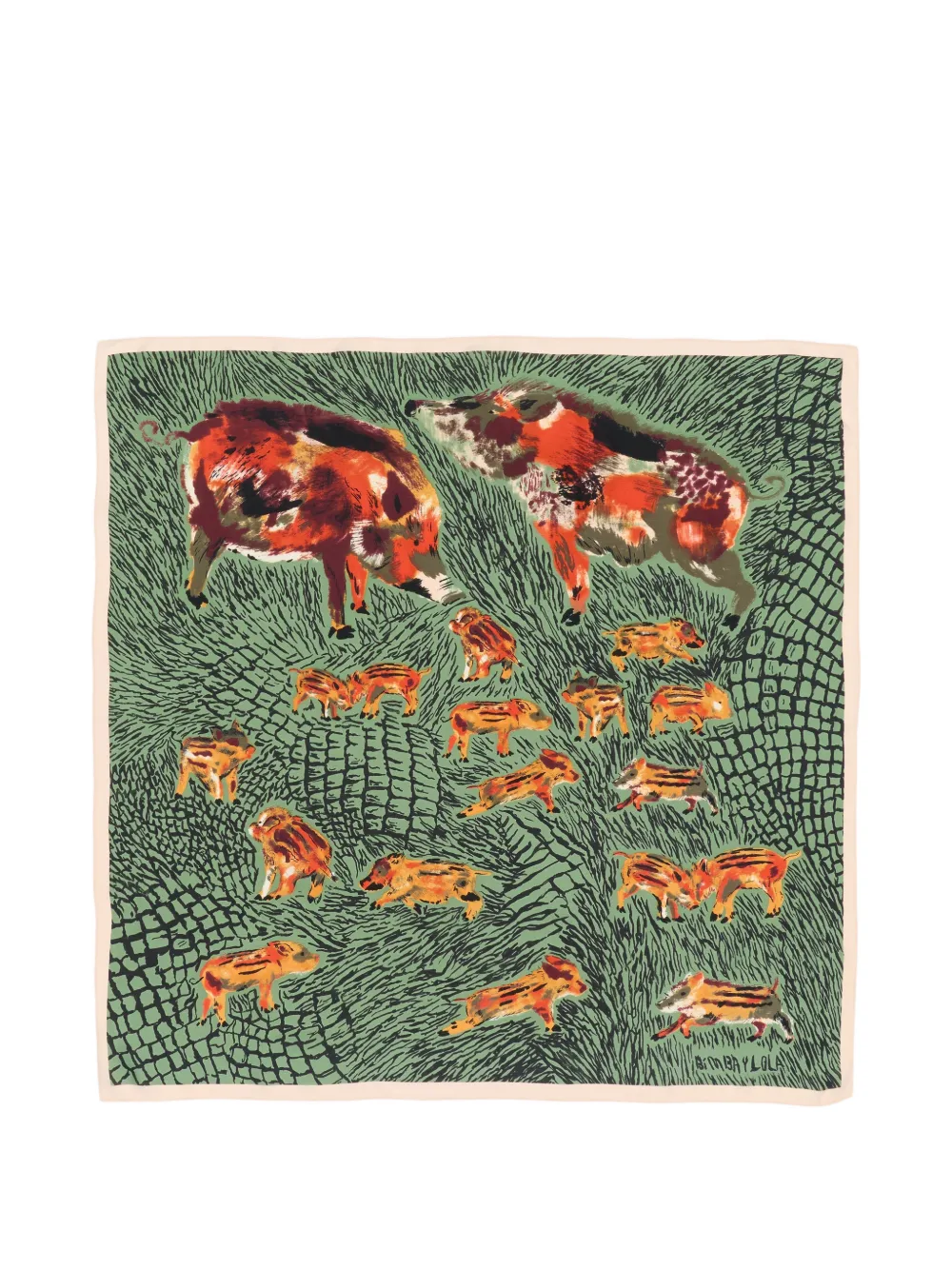 BIMBA Y LOLA green wild boar scarf Groen