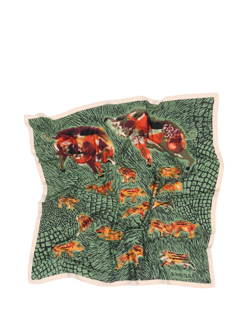 BIMBA Y LOLA green wild boar scarf Groen