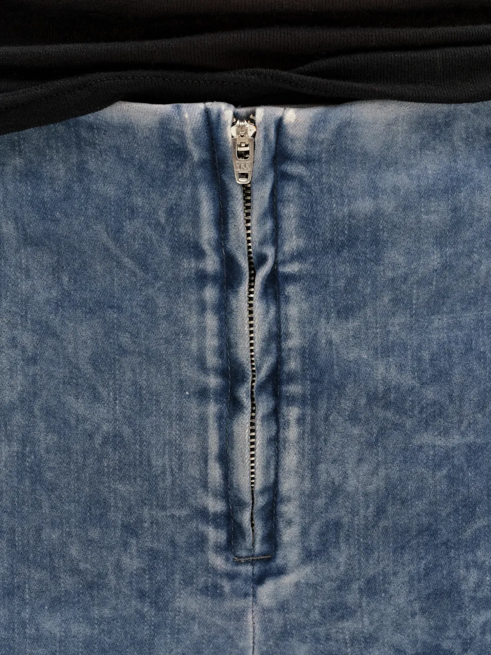 BIMBA Y LOLA straight cropped light-blue ankle-length velvet trousers Blauw
