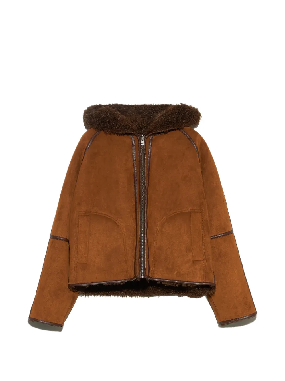 BIMBA Y LOLA Wendbare Jacke aus lockigem haselnussbraunem Pelz
