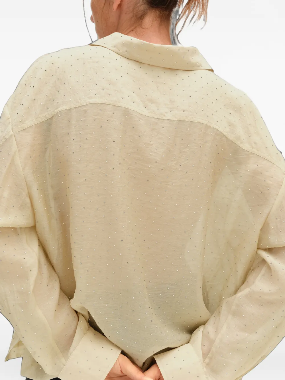 BIMBA Y LOLA boxy sand shirt with stones Beige