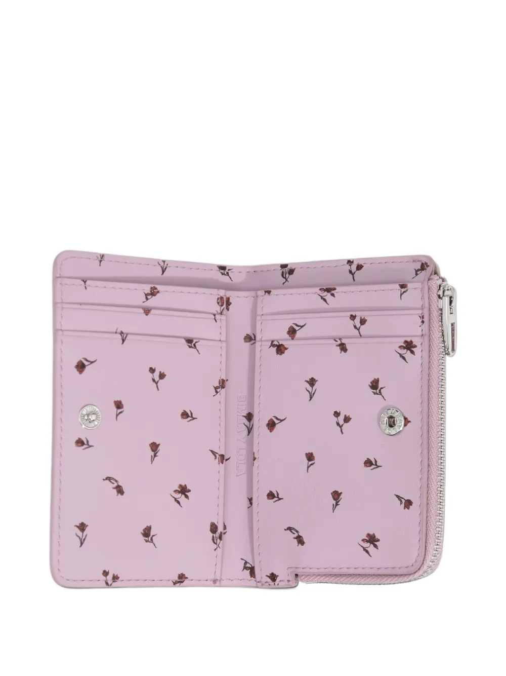 BIMBA Y LOLA mauve mini tulip leather compact wallet Roze