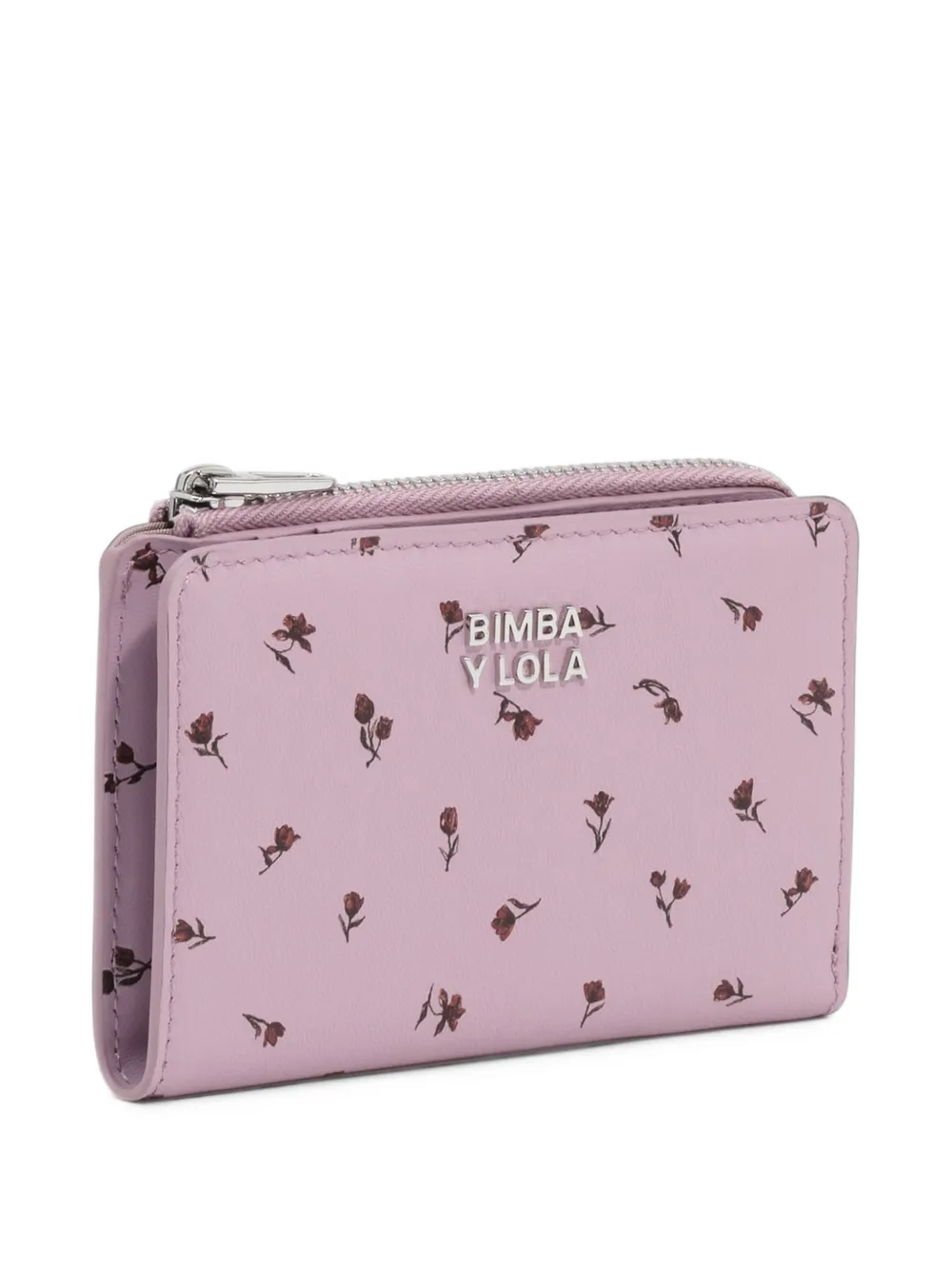 BIMBA Y LOLA mauve mini tulip leather compact wallet - Rosa