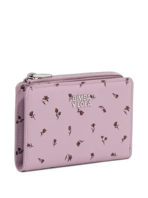 BIMBA Y LOLA mauve mini tulip leather compact wallet