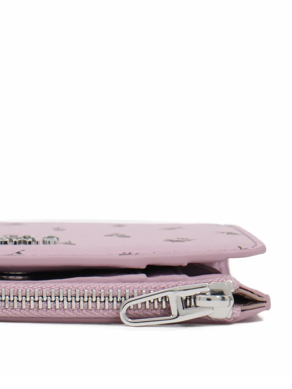 BIMBA Y LOLA mauve mini tulip leather compact wallet Roze