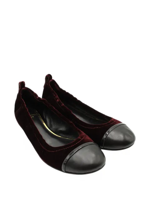 Lanvin Pre-Owned cap-toe velvet ballet flats