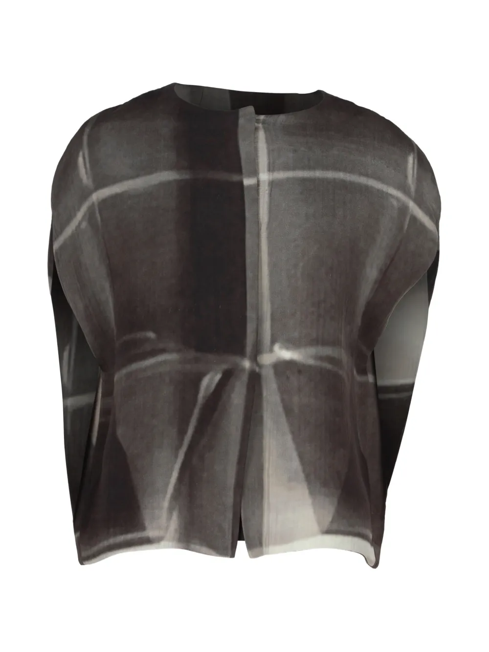 Pre-owned Marni Checkered Draped Top In Grey