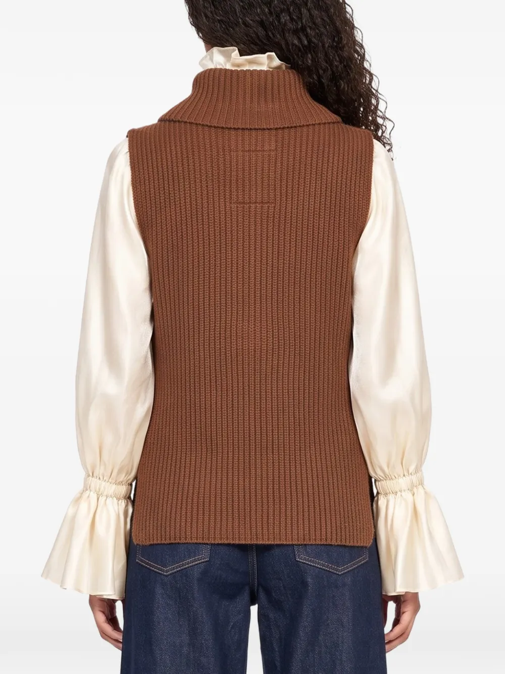 Uma Wang ribbed-knit sleeveless sweater Bruin