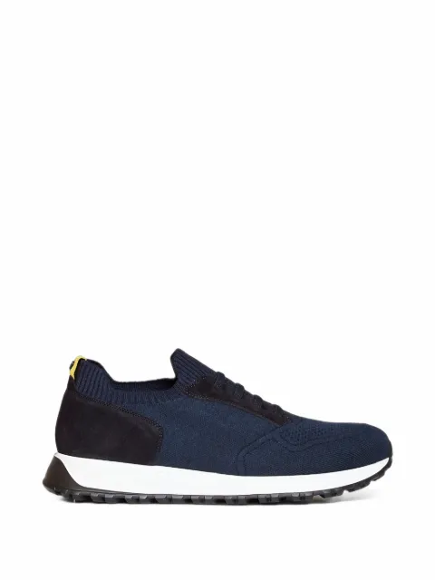 Doucal's suede-panelled knit sneakers