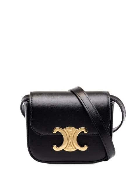 Celine Pre-Owned bolsa crossbody Triomphe micro de piel de becerro brillante 2023