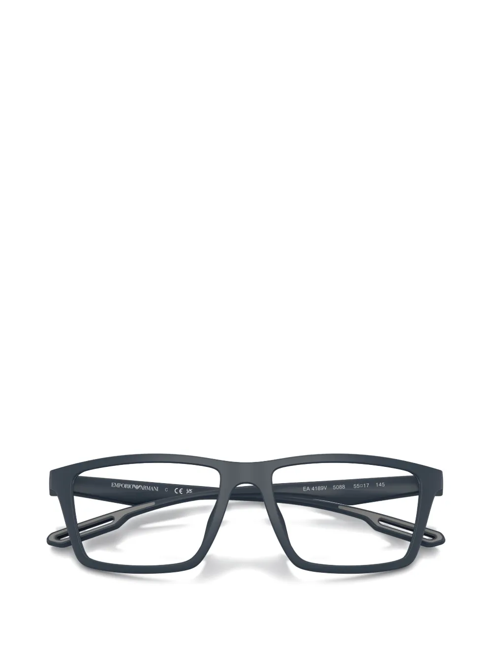 Emporio Armani Zonnebril met rechthoekig montuur Blauw