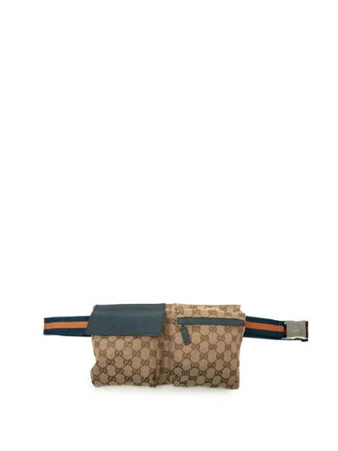 Gucci Pre-Owned 2000-2015 GG Canvas Web Double Pocket belt bag