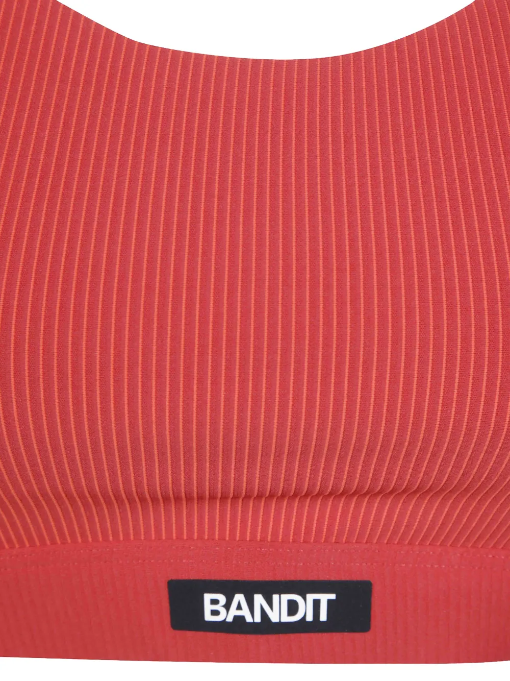 Belly Bandit striped Cadence™ scoop-neck T-back run bra Rood
