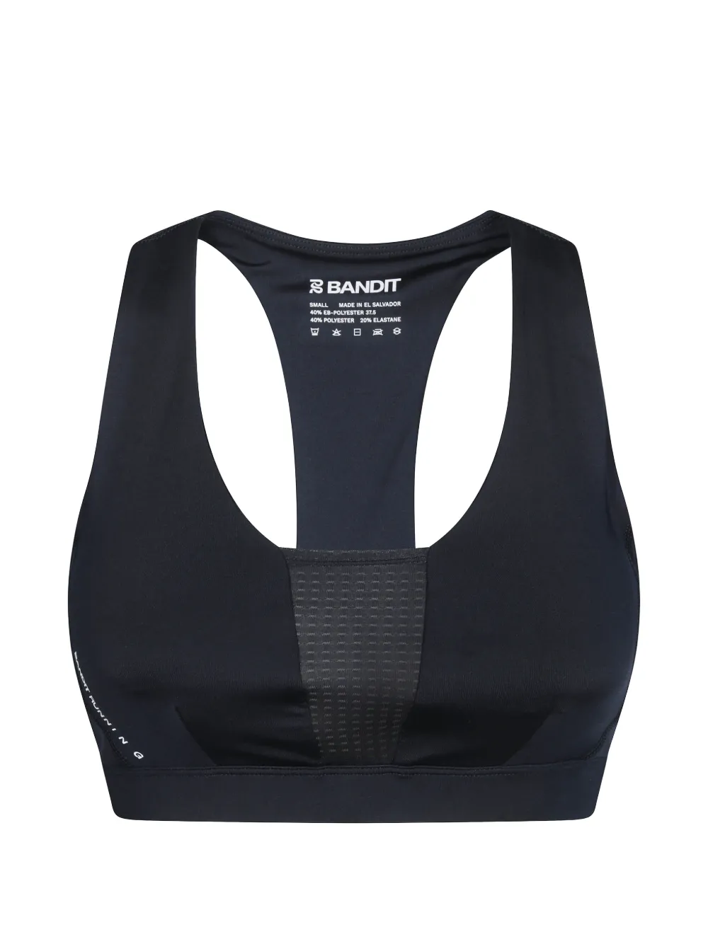 Bandit Running Stamina V-neck mesh-inset bra - Nero