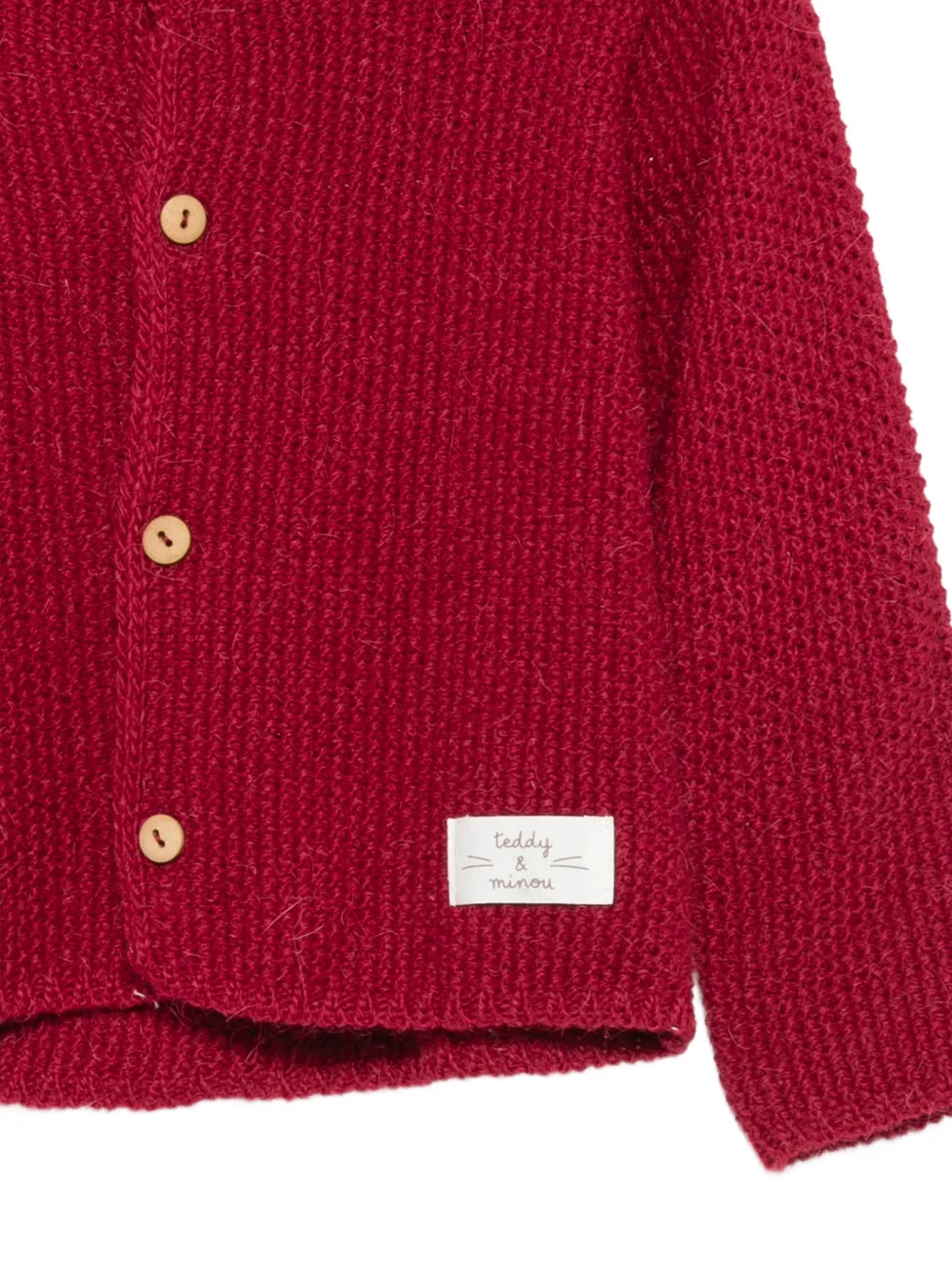 TEDDY & MINOU chunky-knit button-up cardigan Rood