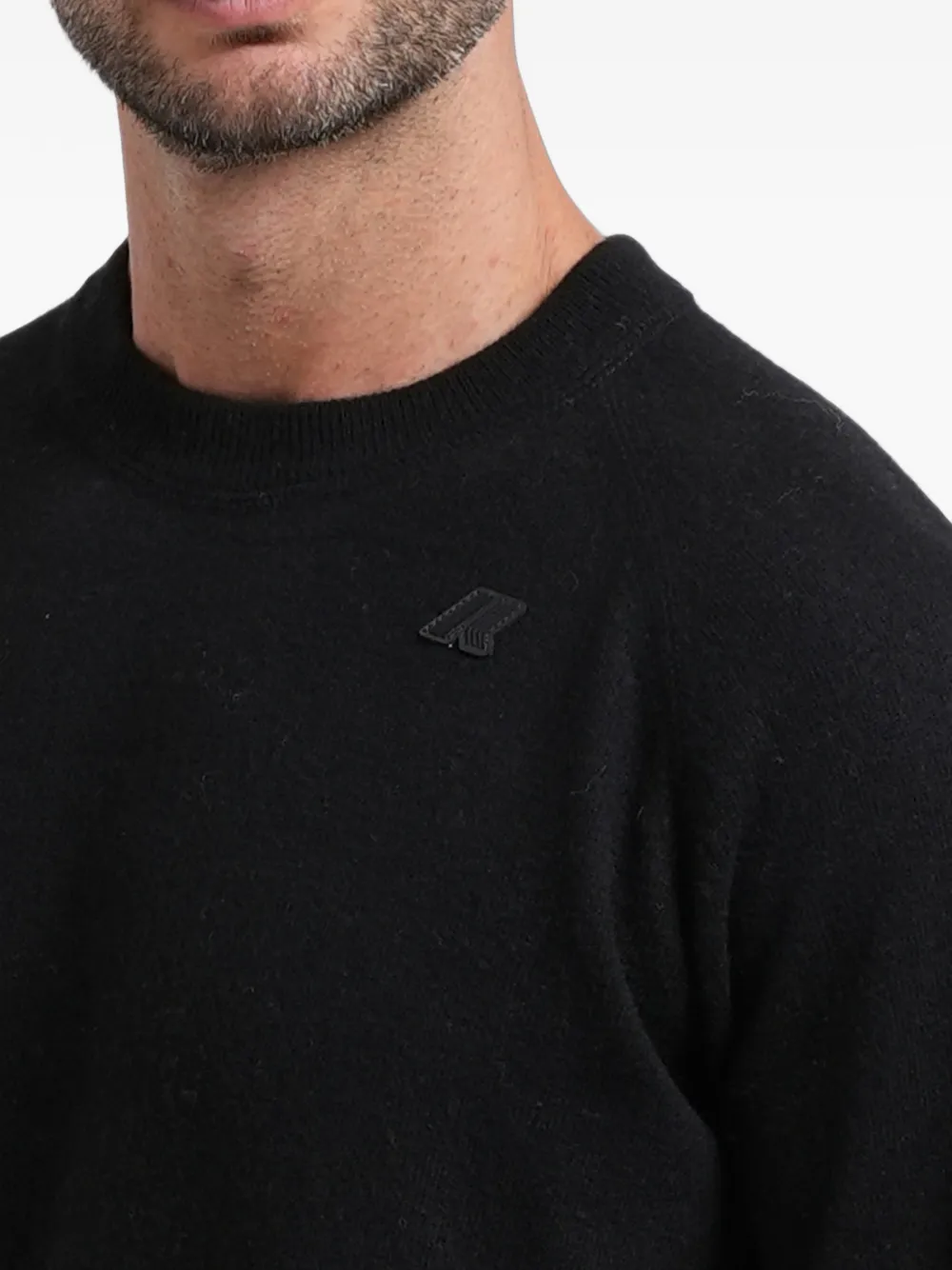 K-Way Trui met logopatch en raglan mouwen Zwart