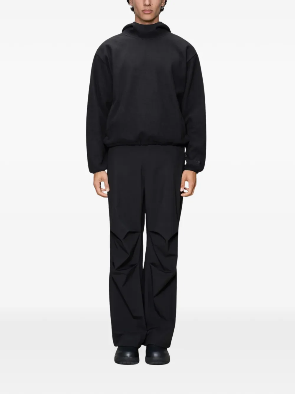 Rains fleece hoodie Zwart