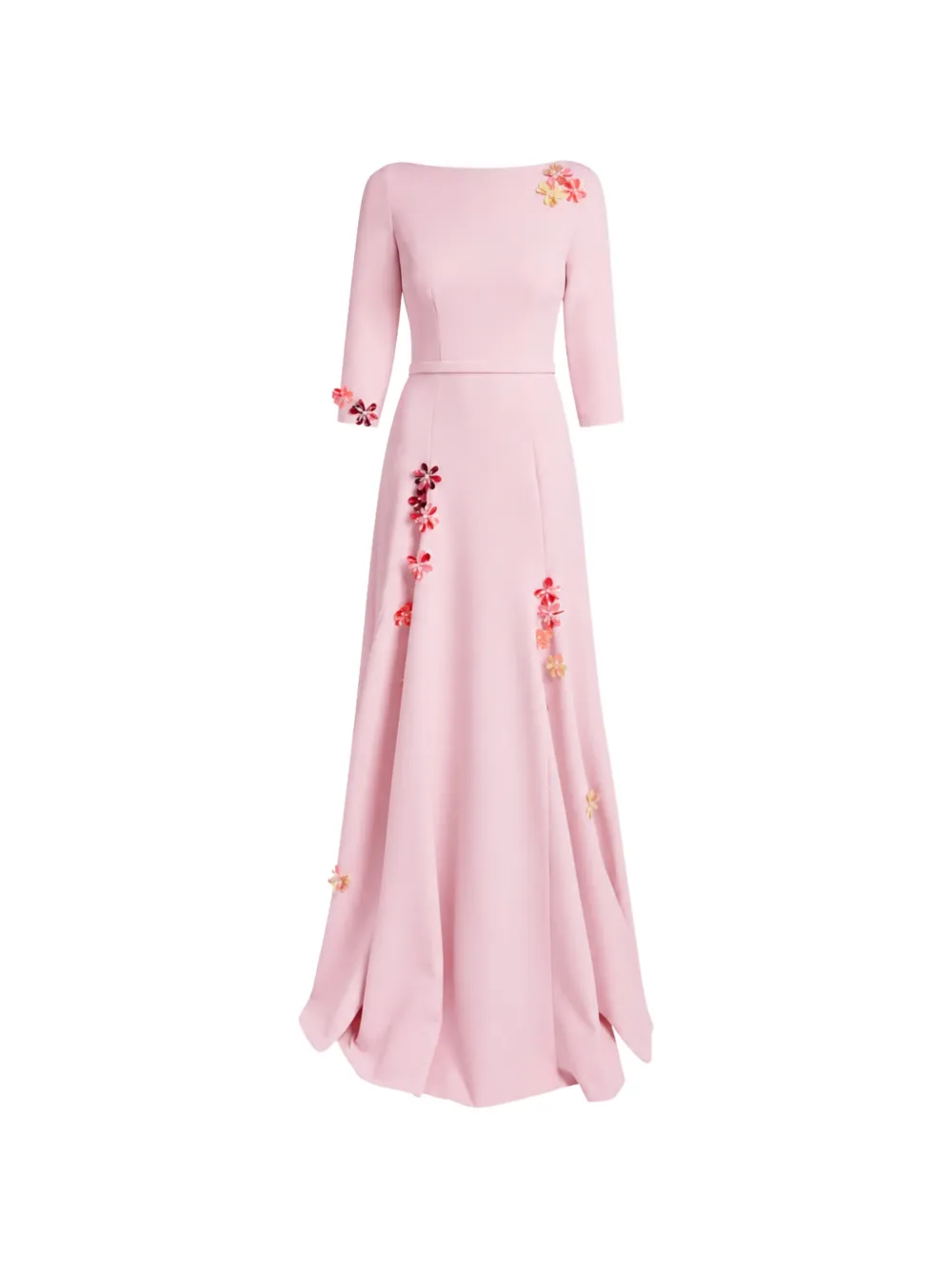 Safiyaa floral-embellished boat-neck maxi dress - Pink