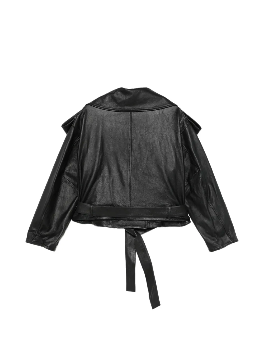 7 For All Mankind Leren jack met dubbele rij knopen Zwart