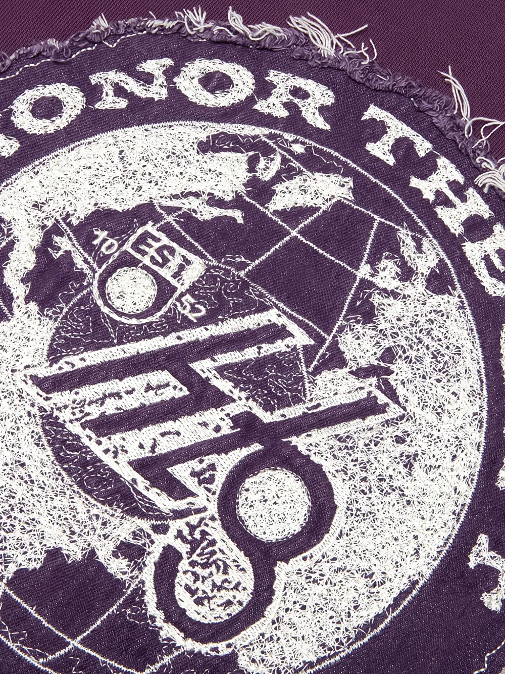 Honor The Gift denim-panel distressed hoodie Paars
