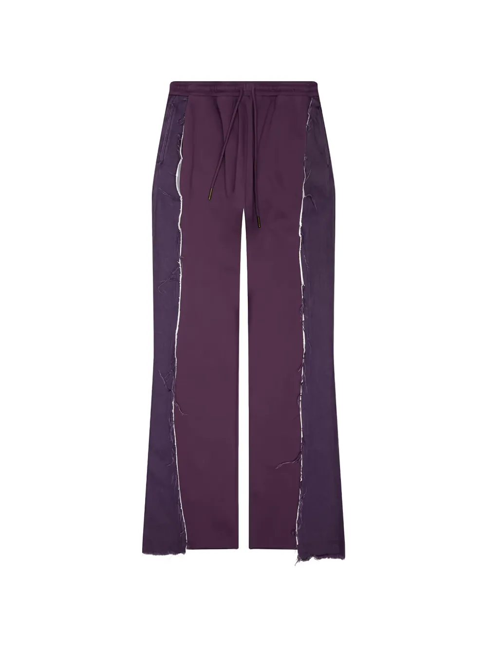 Honor The Gift denim-panel frayed track pants - Violet Honor The Gift denim-panel frayed track pants - Violet
