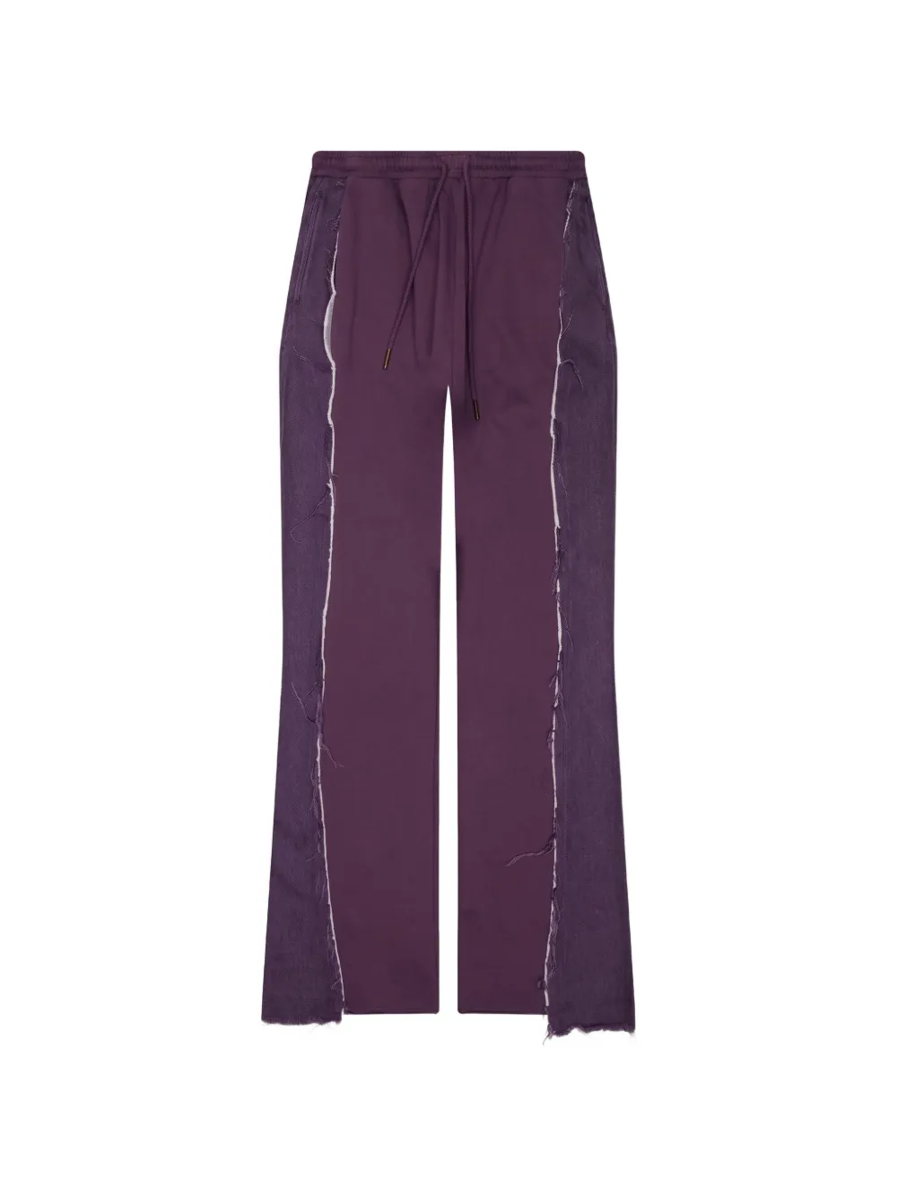 Honor The Gift denim-panel frayed track pants - Viola