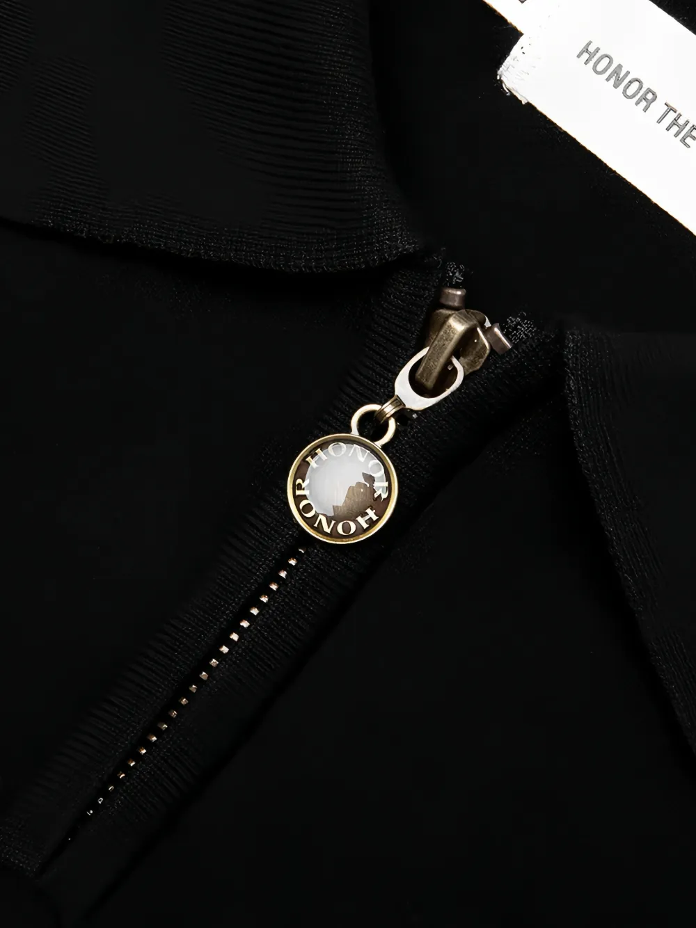 Honor The Gift knitted zip-up polo shirt Zwart