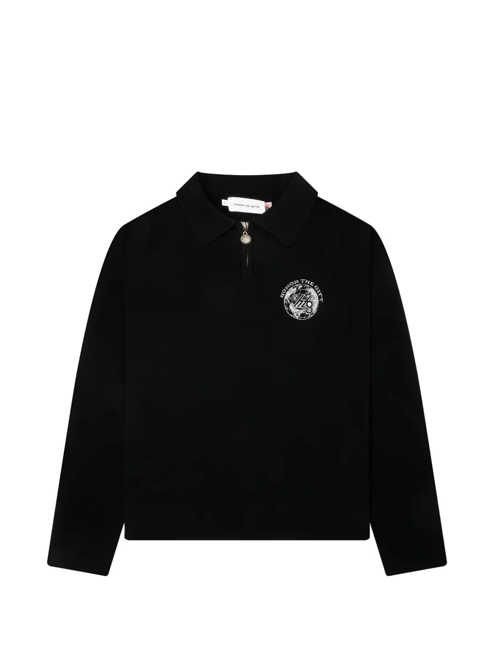 Honor The Gift knitted zip-up polo shirt - Nero