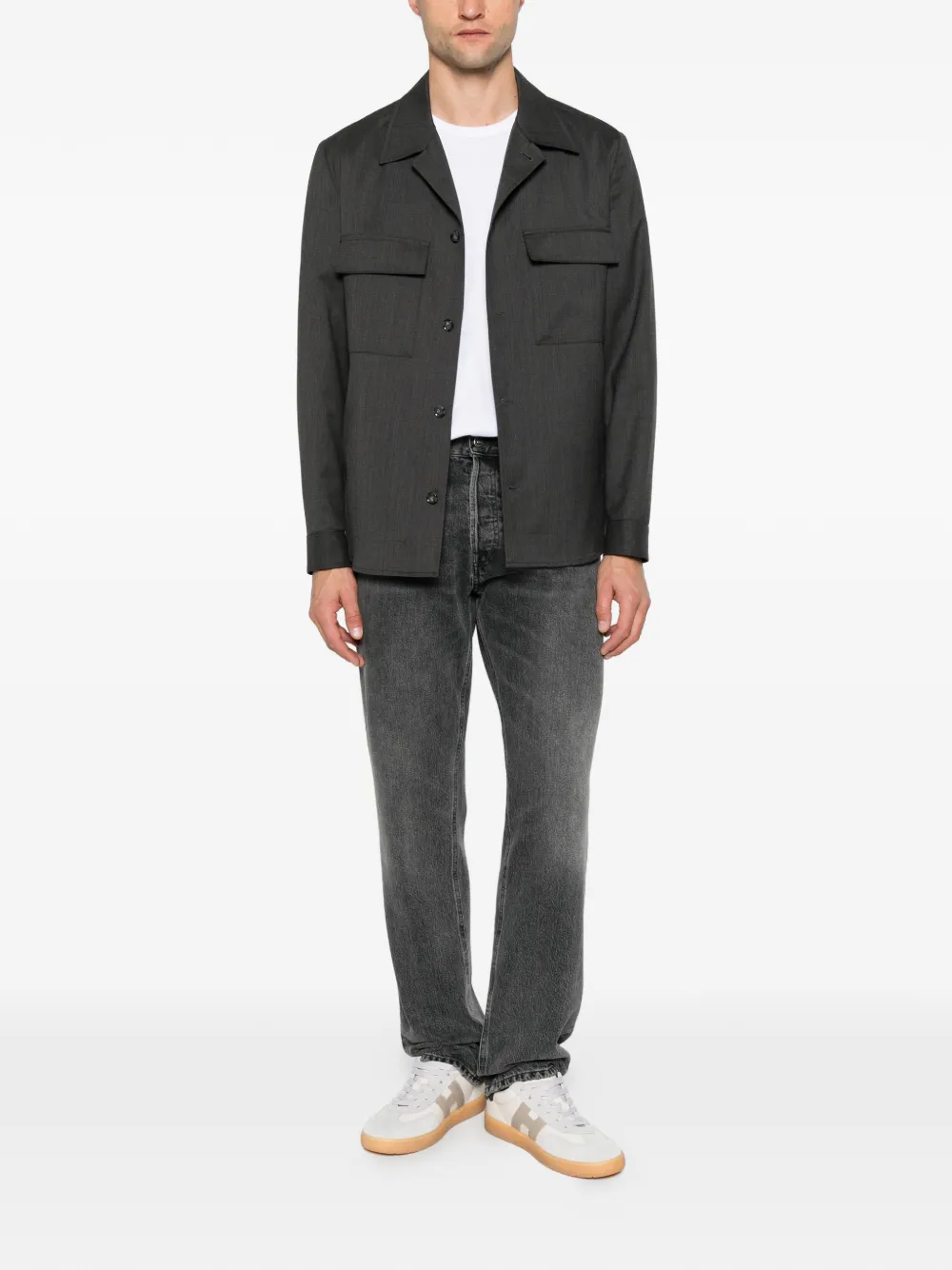 Briglia 1949 button-up chest-pocket jacket Grijs