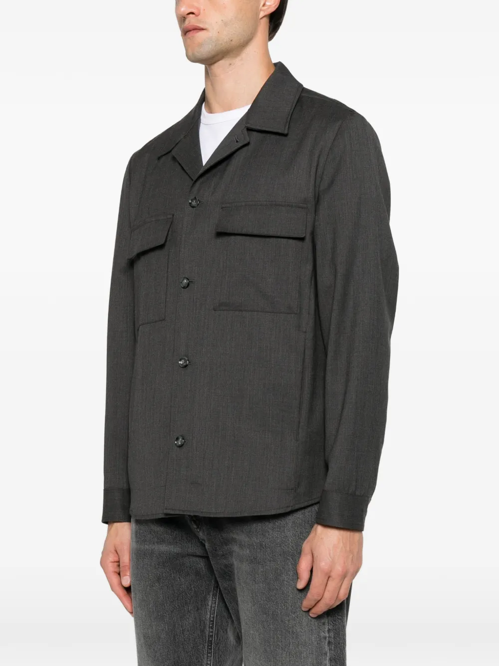 Briglia 1949 button-up chest-pocket jacket Grijs