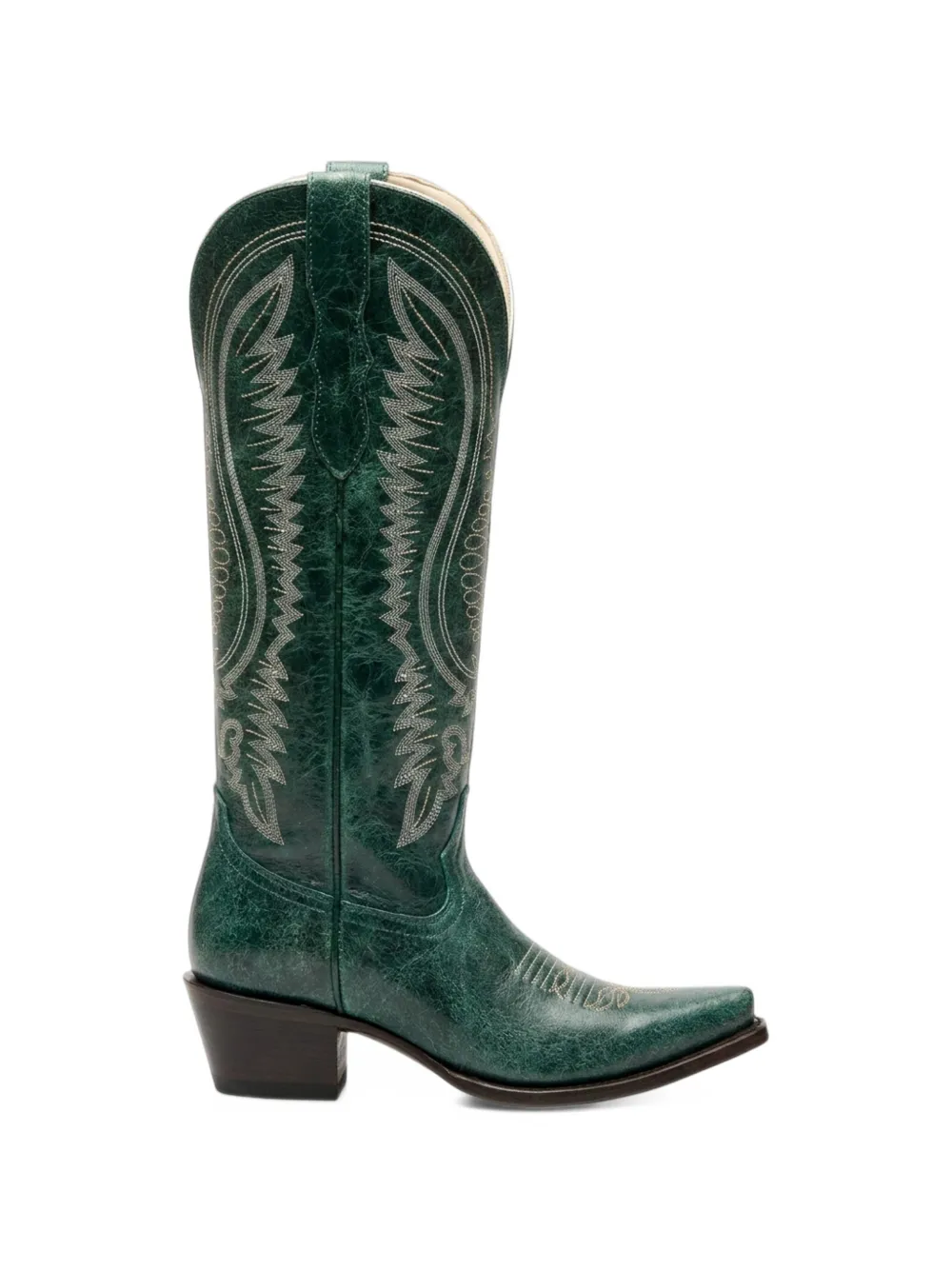 NORTALIE Agave embroidered leather cowboy boots