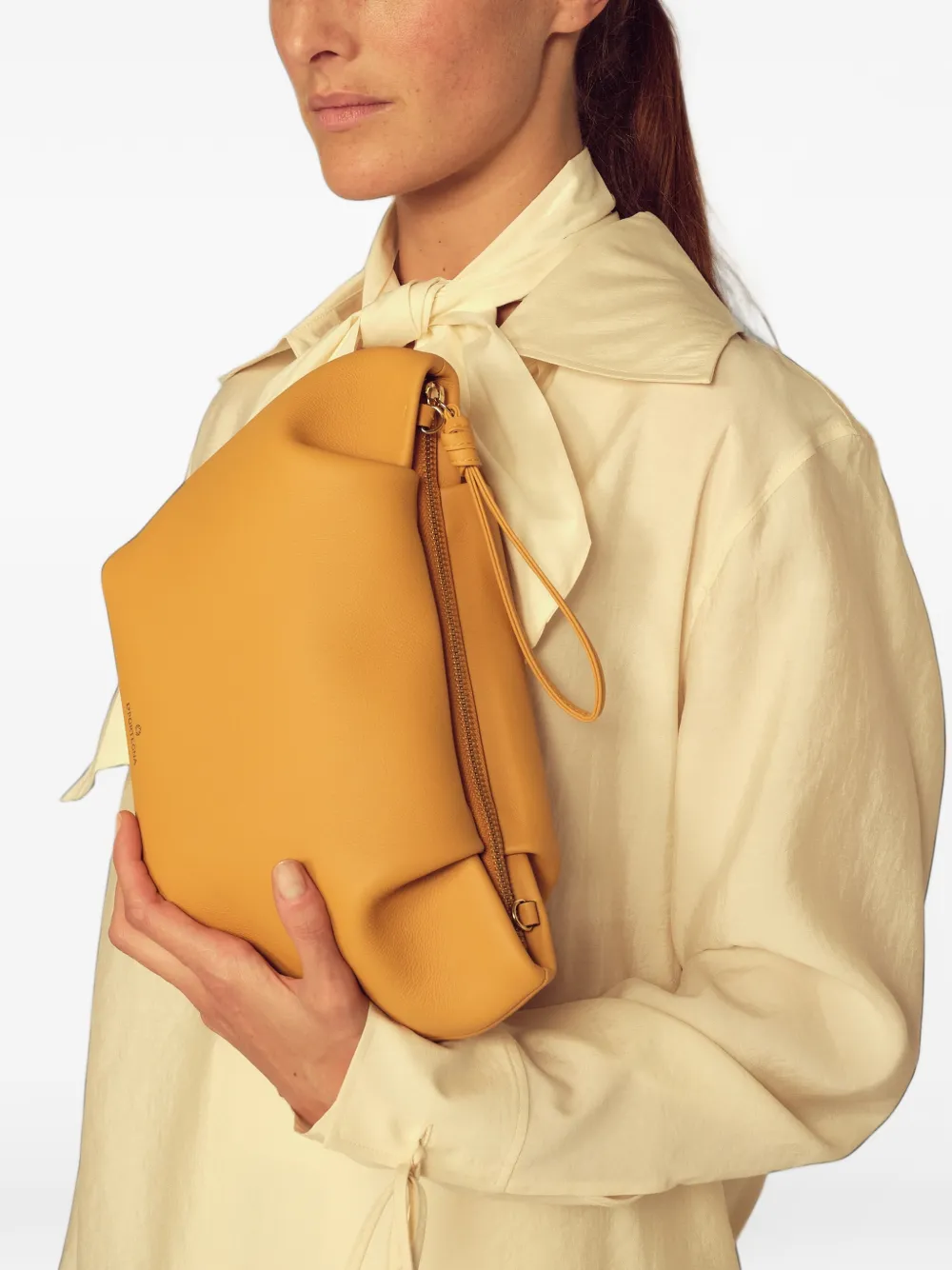 La Portegna Marta leren clutch Geel