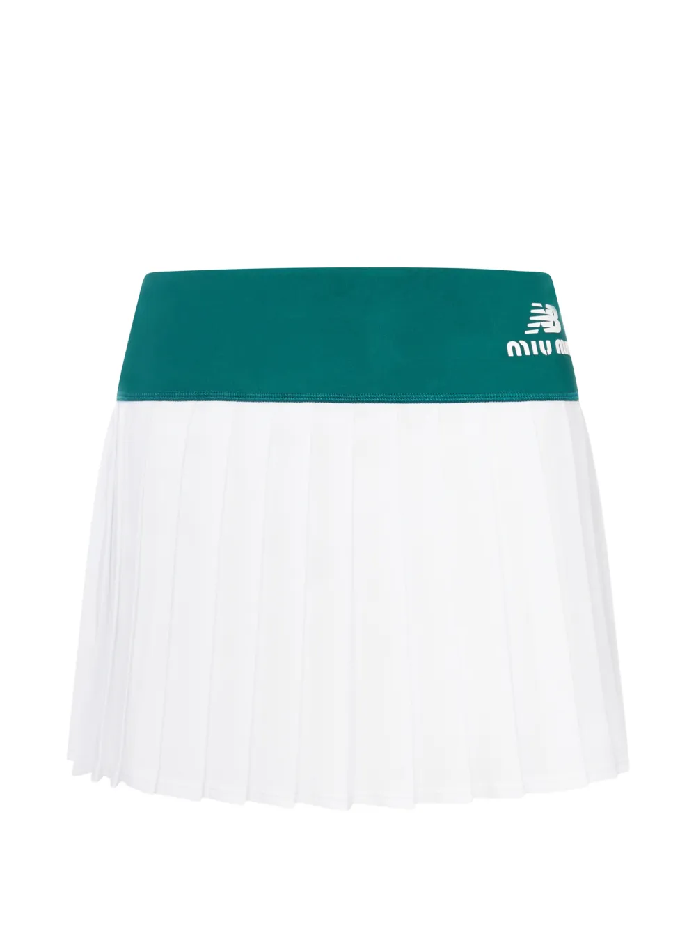 Miu Miu x New Balance stretch technical jersey pleated miniskirt - Weiß